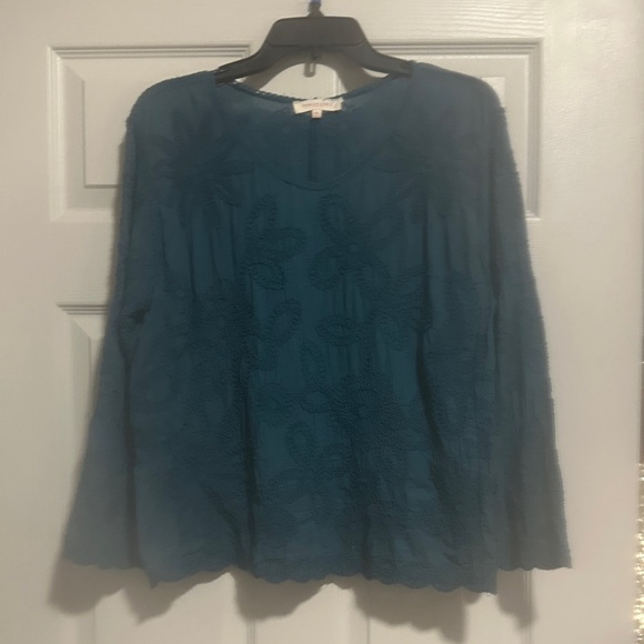 Solitaire Teal Lace Blouse - Picture 3 of 5